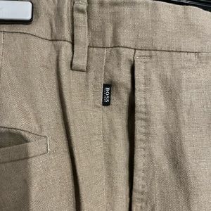 Hugo boss tan linen dress pants